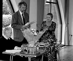 The presentation of flowers to the retiring President, Dr. Rosalys Coope
